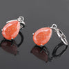 Water-drop Zircon Earrings   B orange - Mega Save Wholesale & Retail - 3