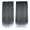 Granny Grey Hair Extension Invisible Five Cards    B black  to light granny grey straight