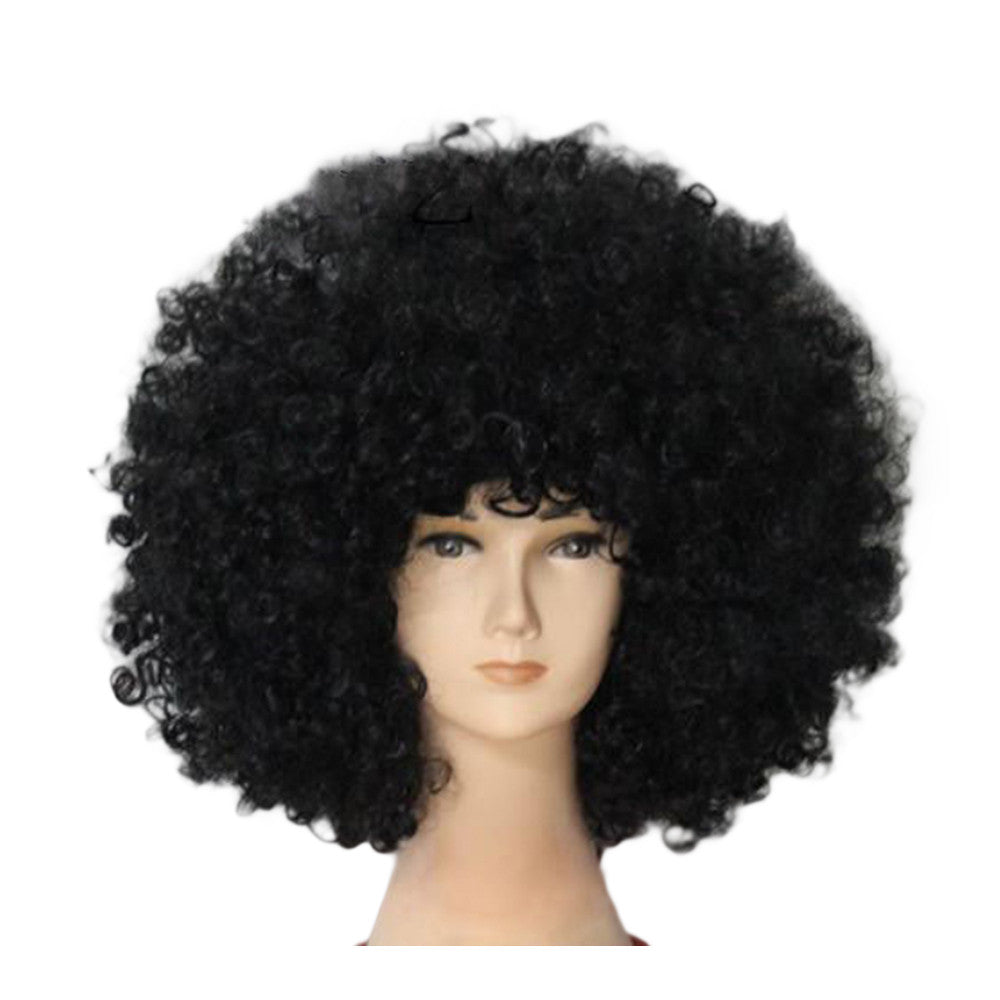 Fashion Afro Cosplay Curly Clown Party 70s Disco Cosplay Wig Cheering Squad Clown   Black - Mega Save Wholesale & Retail