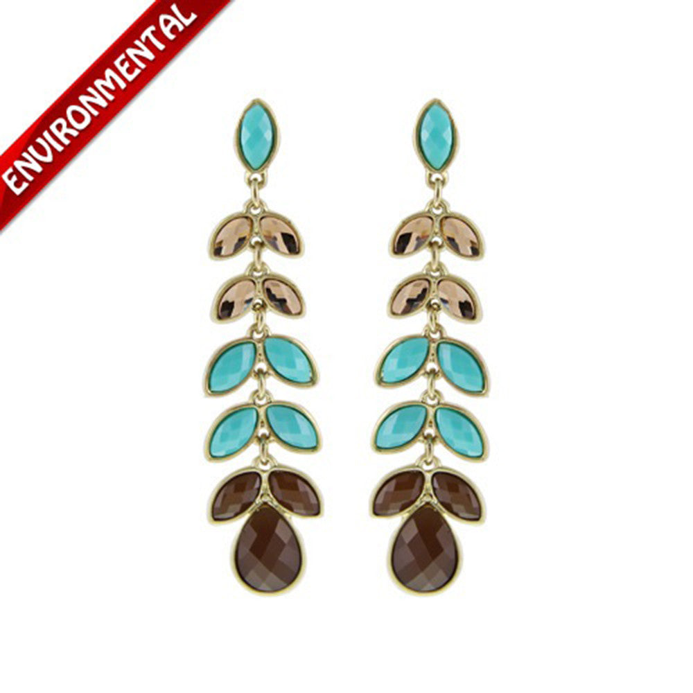 The new European and American long drops texture touching Ms. diamond earrings earrings resin dinner necessary   CHAMPAGNE + BLUE + COFFEE - Mega Save Wholesale & Retail - 1