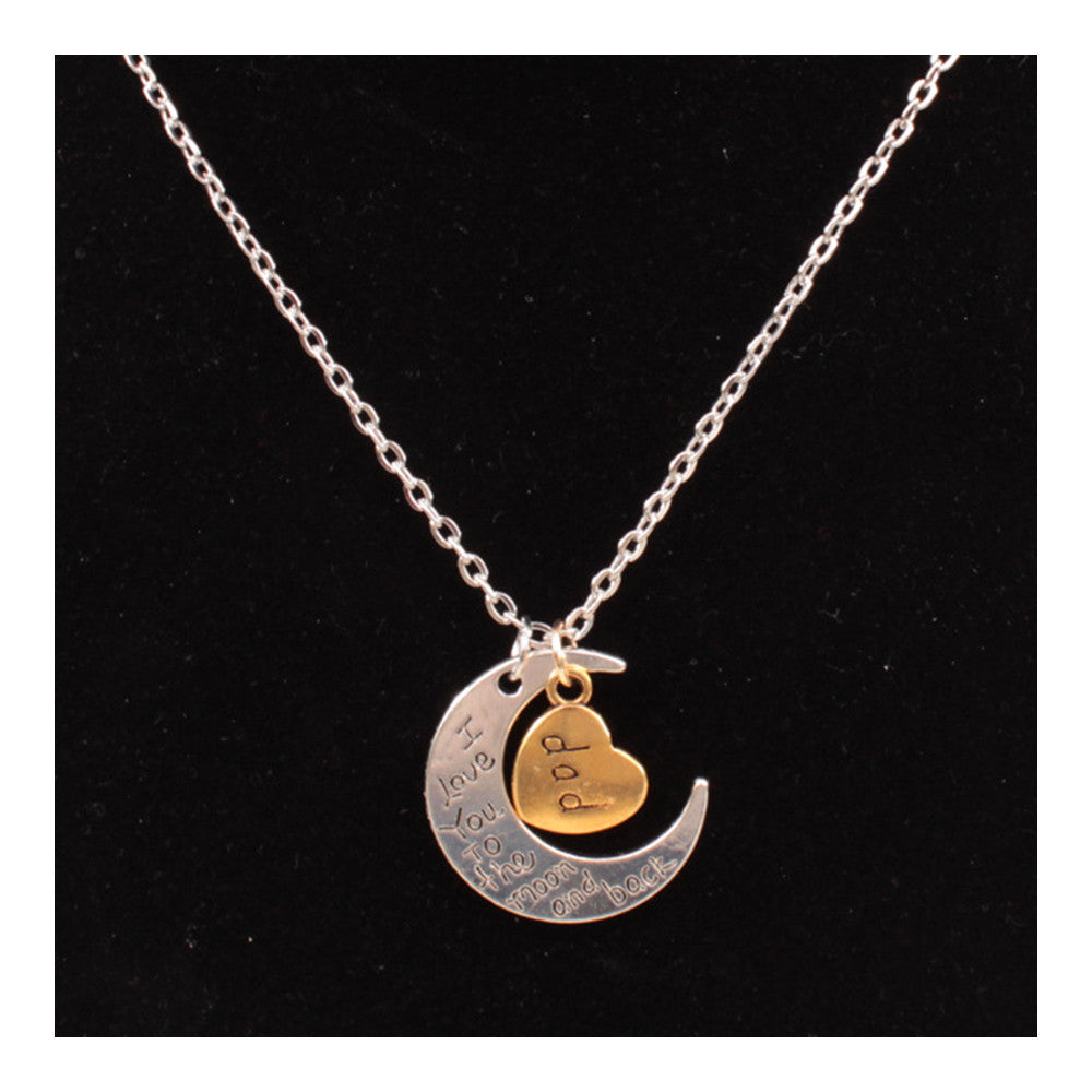 X329 love Valentine's Day love couple of European and American moon necklace ebay jewelry supply   DAD SILVER - Mega Save Wholesale & Retail