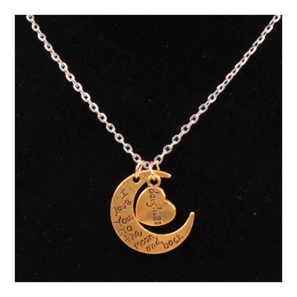 X329 love Valentine's Day love couple of European and American moon necklace ebay jewelry supply   GOLDEN DAUGHTER - Mega Save Wholesale & Retail