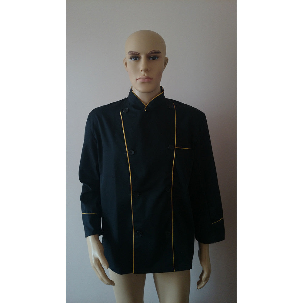 Long Sleeve Classic Kitchen Cook Chef Waiter Waitress Coat Uniform Jacket Black - Mega Save Wholesale & Retail
