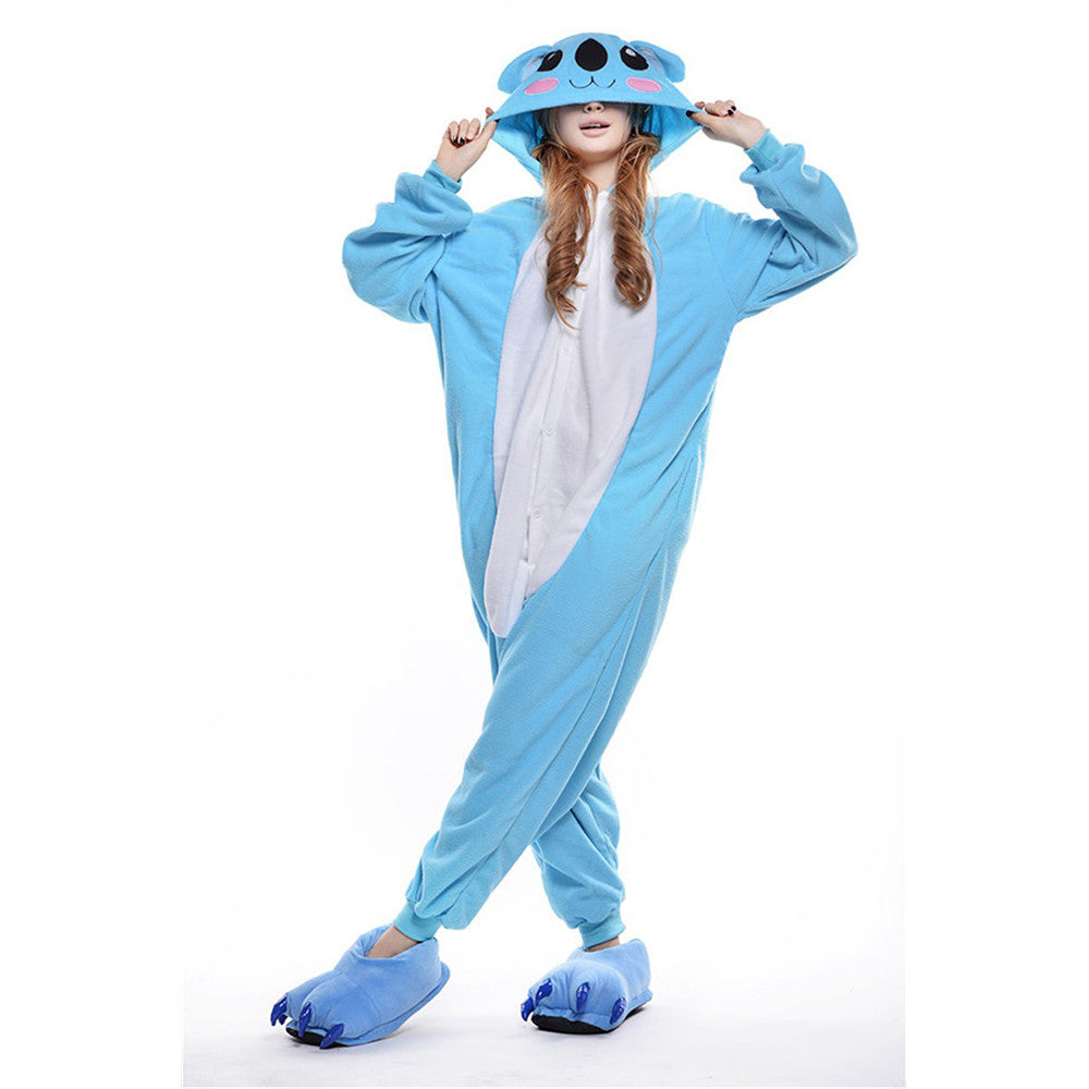 Unisex Adult Pajamas  Cosplay Costume Animal Onesie Sleepwear Suit   blue koala - Mega Save Wholesale & Retail