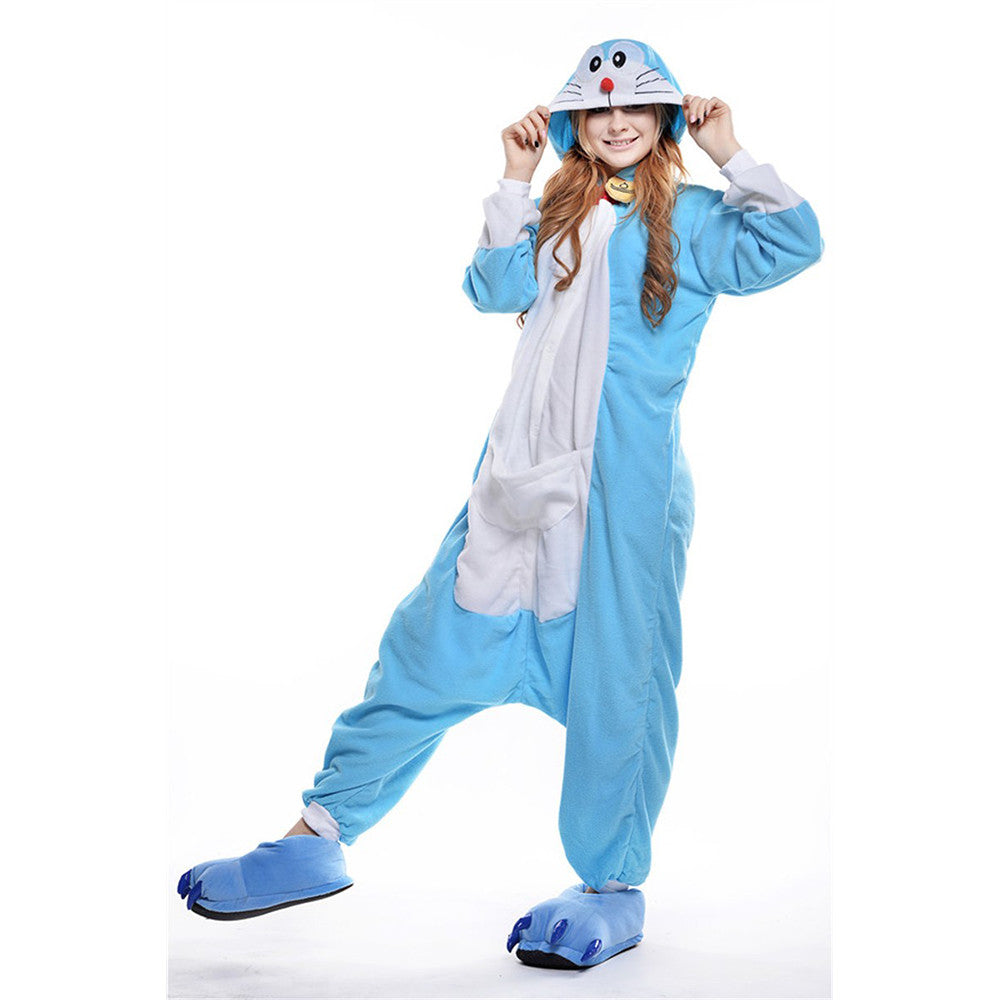 Unisex Adult Pajamas  Cosplay Costume Animal Onesie Sleepwear Suit   Doraemon - Mega Save Wholesale & Retail