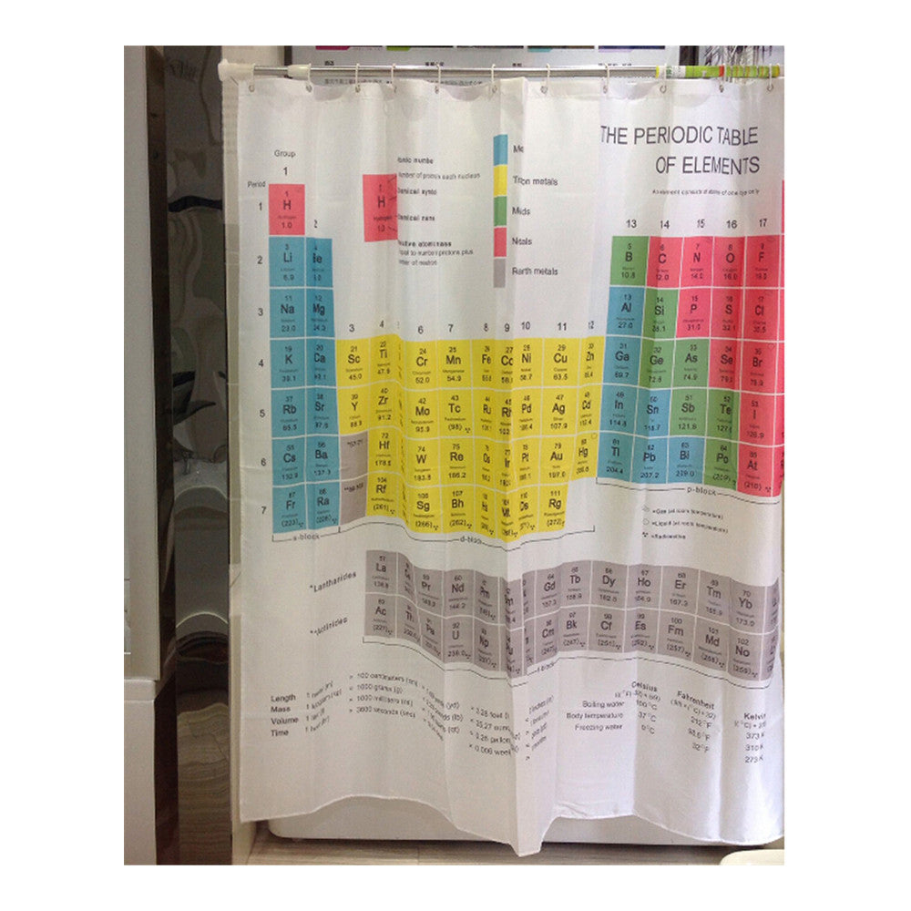 Element table  Waterproof Bathroom Fabric Shower Curtain Liner 12 Hooks - Mega Save Wholesale & Retail