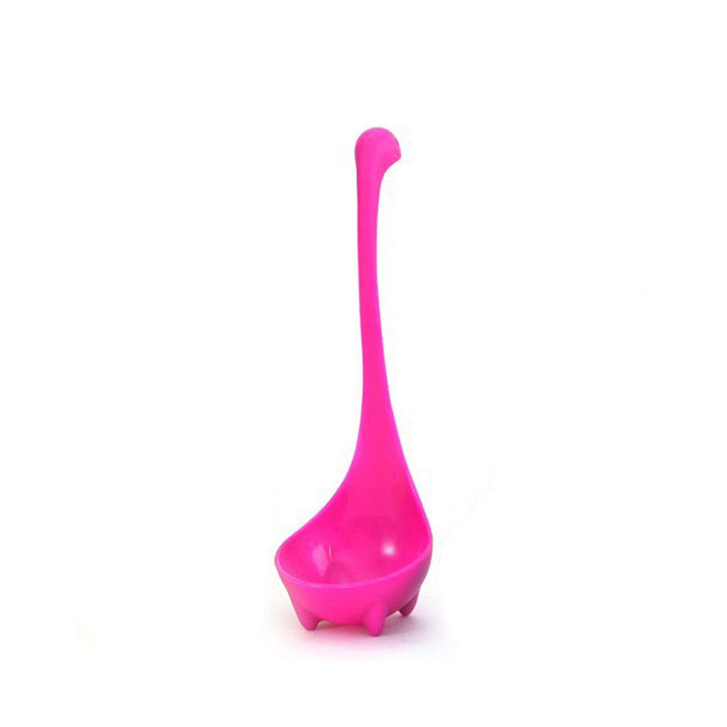 8023 Creative cute dinosaur can be vertical spoon Nessie big porridge spoon spoon kitchen utensils  Fuchsia - Mega Save Wholesale & Retail