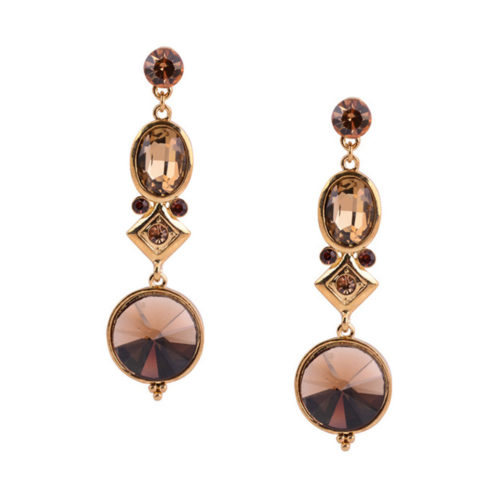 Hongye Jewelry in Europe and America palace dignified temperament alloy diamond earring long earrings AliExpress Hot  yellow - Mega Save Wholesale & Retail - 1