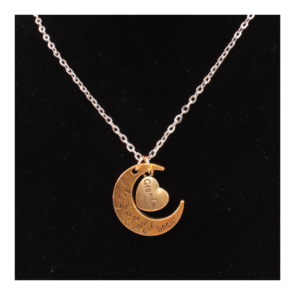 X329 love Valentine's Day love couple of European and American moon necklace ebay jewelry supply   GRANDPA GOLD - Mega Save Wholesale & Retail