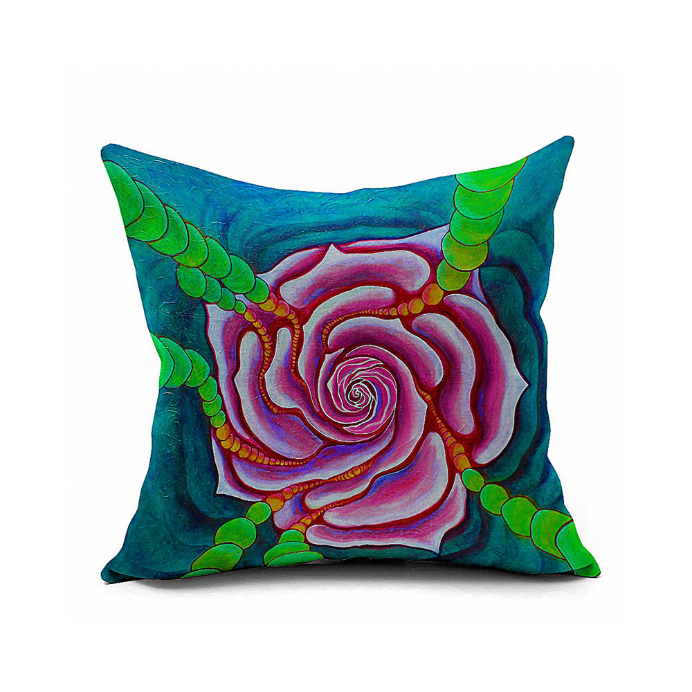 Cotton Flax Pillow Cushion Cover Flower   HD010 - Mega Save Wholesale & Retail