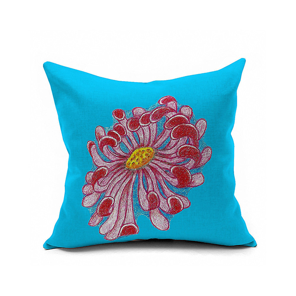 Cotton Flax Pillow Cushion Cover Flower   HD025 - Mega Save Wholesale & Retail