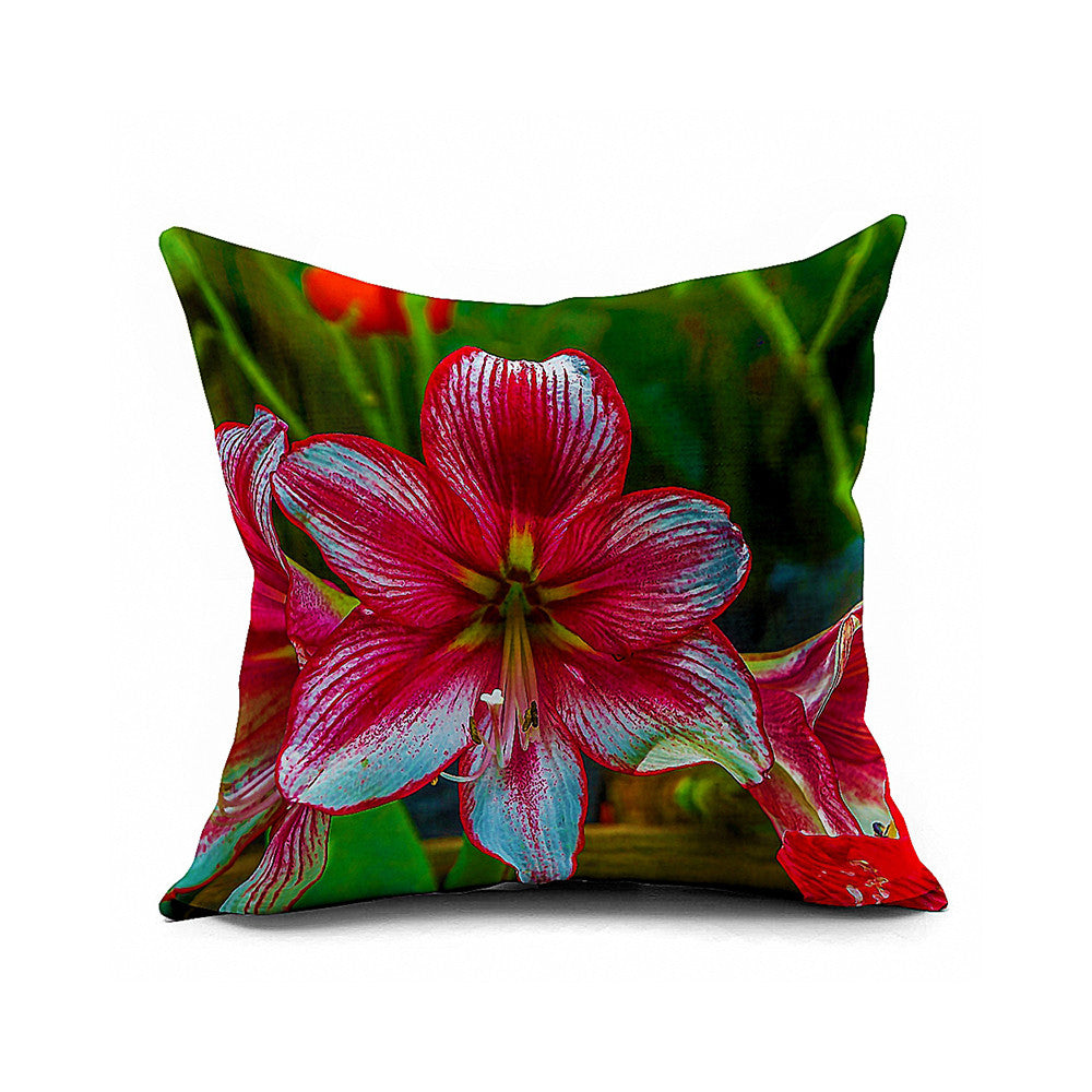 Cotton Flax Pillow Cushion Cover Flower   HD027 - Mega Save Wholesale & Retail