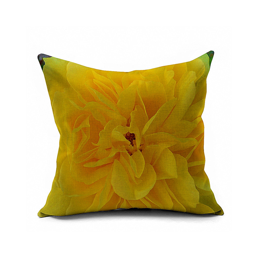 Cotton Flax Pillow Cushion Cover Flower   HD034 - Mega Save Wholesale & Retail