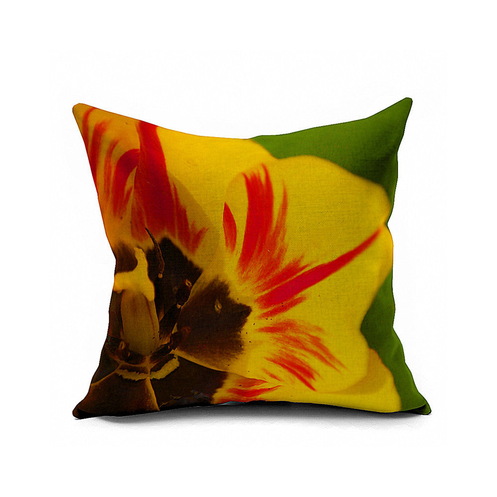 Cotton Flax Pillow Cushion Cover Flower   HD048 - Mega Save Wholesale & Retail