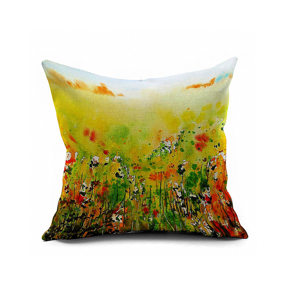 Cotton Flax Pillow Cushion Cover Flower   HD051 - Mega Save Wholesale & Retail
