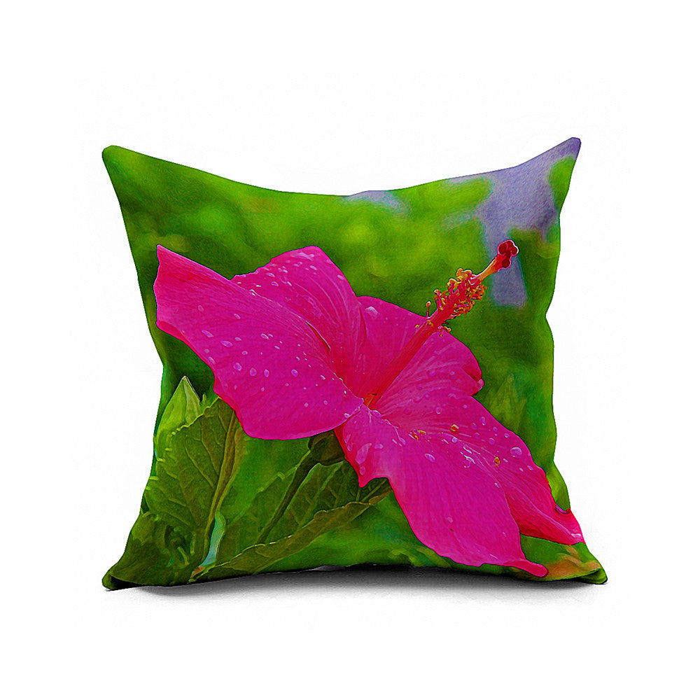 Cotton Flax Pillow Cushion Cover Flower   HD058 - Mega Save Wholesale & Retail