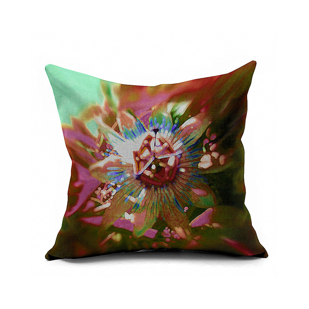 Cotton Flax Pillow Cushion Cover Flower   HD059 - Mega Save Wholesale & Retail