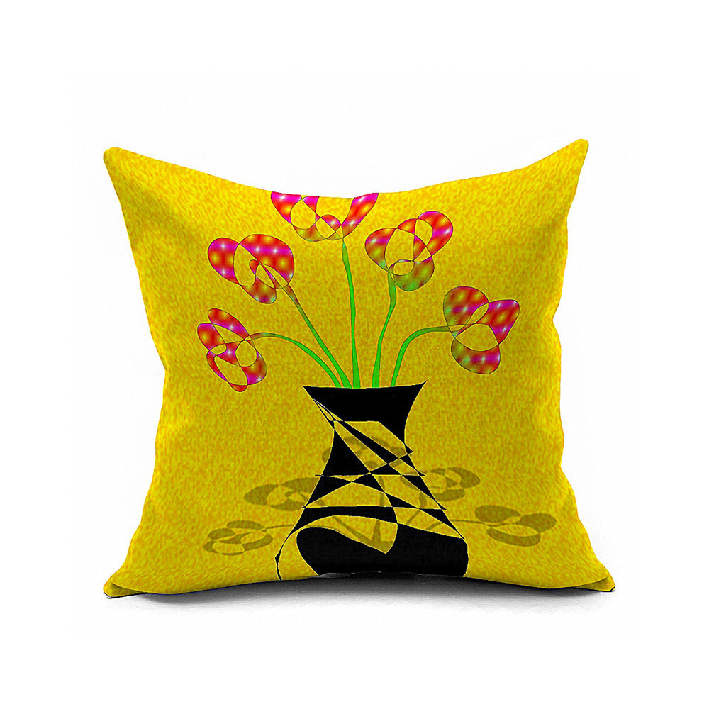 Cotton Flax Pillow Cushion Cover Flower   HD062 - Mega Save Wholesale & Retail