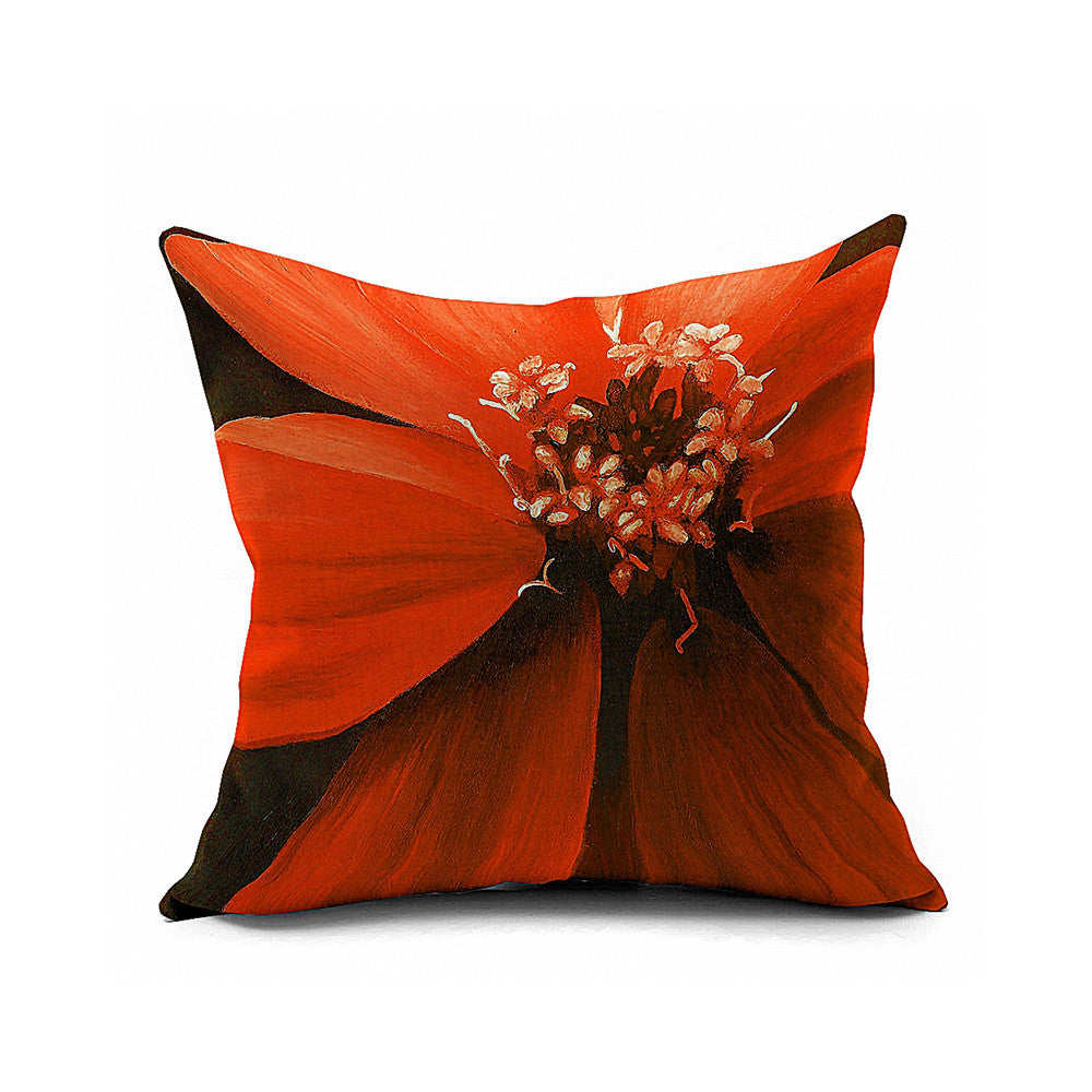 Cotton Flax Pillow Cushion Cover Flower   HD068 - Mega Save Wholesale & Retail