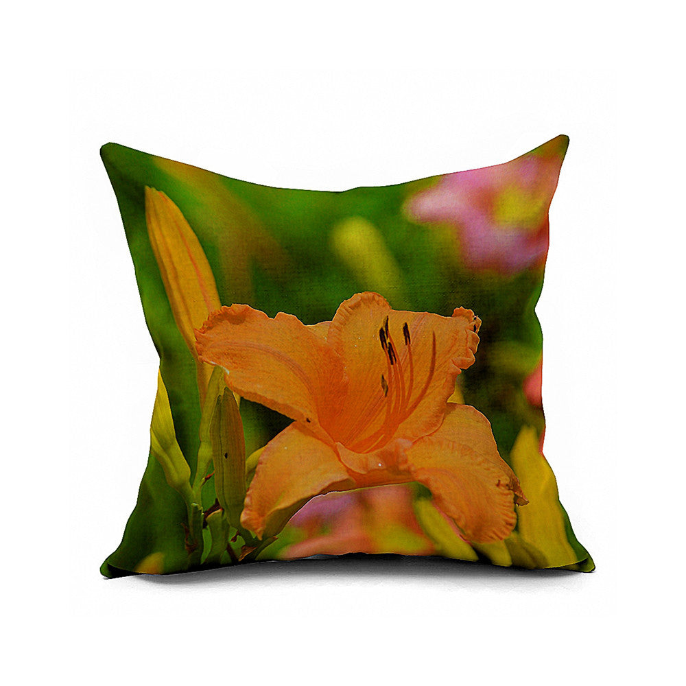 Cotton Flax Pillow Cushion Cover Flower   HD071 - Mega Save Wholesale & Retail