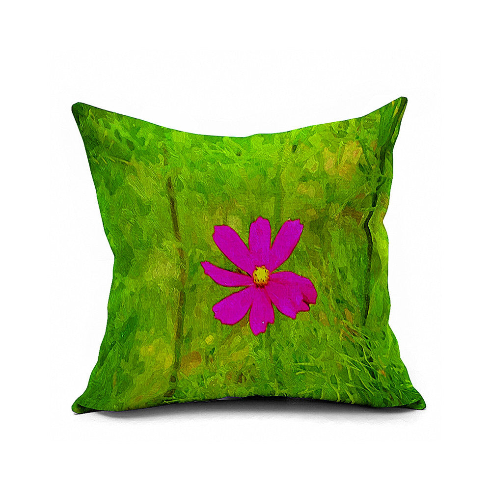 Cotton Flax Pillow Cushion Cover Flower   HD073 - Mega Save Wholesale & Retail
