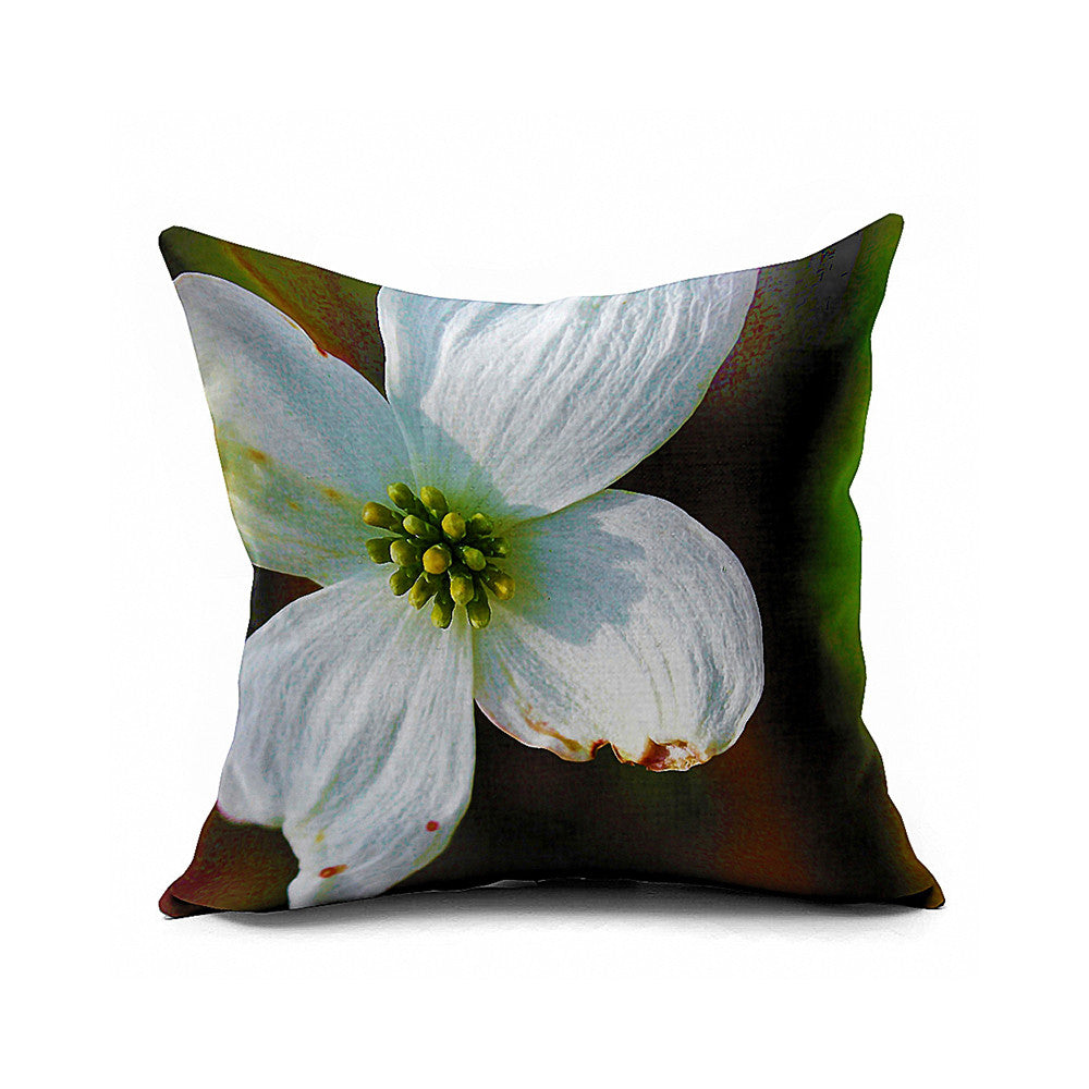 Cotton Flax Pillow Cushion Cover Flower   HD079 - Mega Save Wholesale & Retail