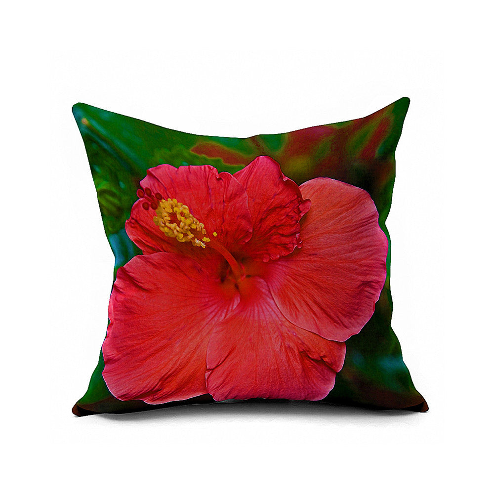 Cotton Flax Pillow Cushion Cover Flower   HD086 - Mega Save Wholesale & Retail