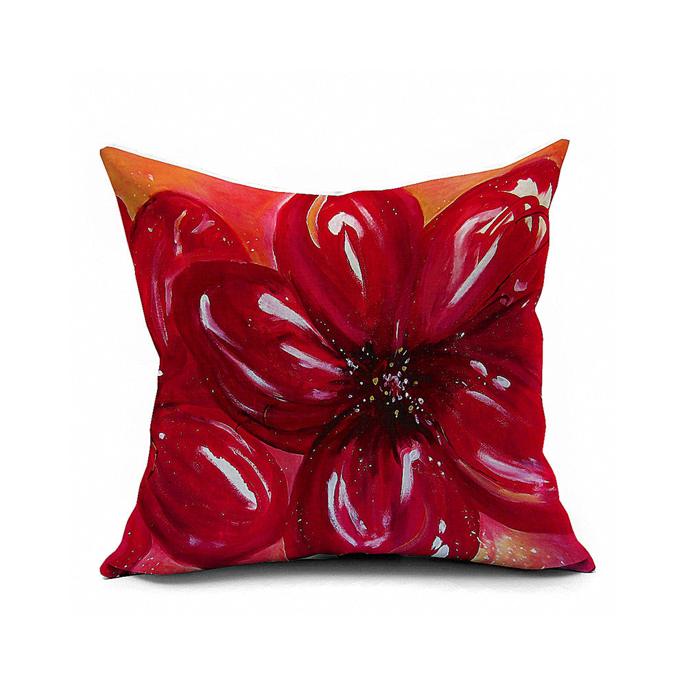 Cotton Flax Pillow Cushion Cover Flower   HD088 - Mega Save Wholesale & Retail