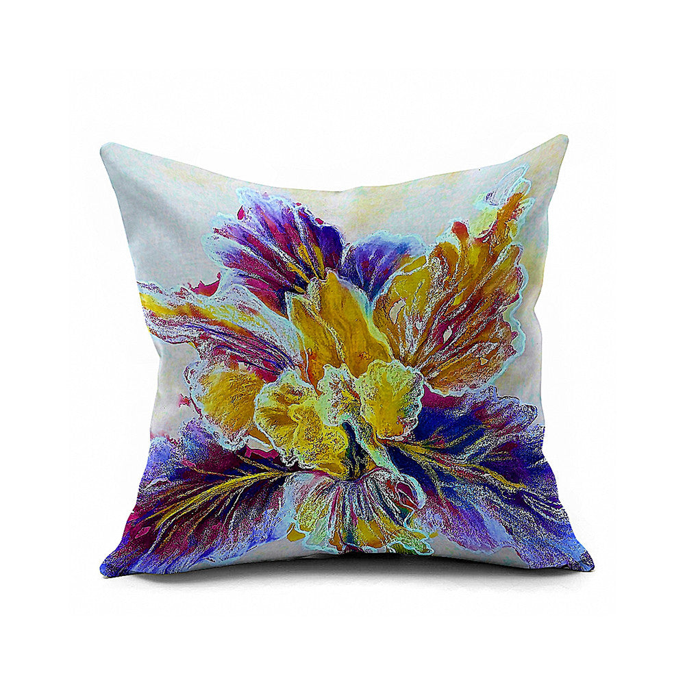 Cotton Flax Pillow Cushion Cover Flower   HD102 - Mega Save Wholesale & Retail