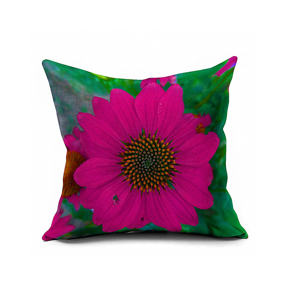 Cotton Flax Pillow Cushion Cover Flower   HD103 - Mega Save Wholesale & Retail