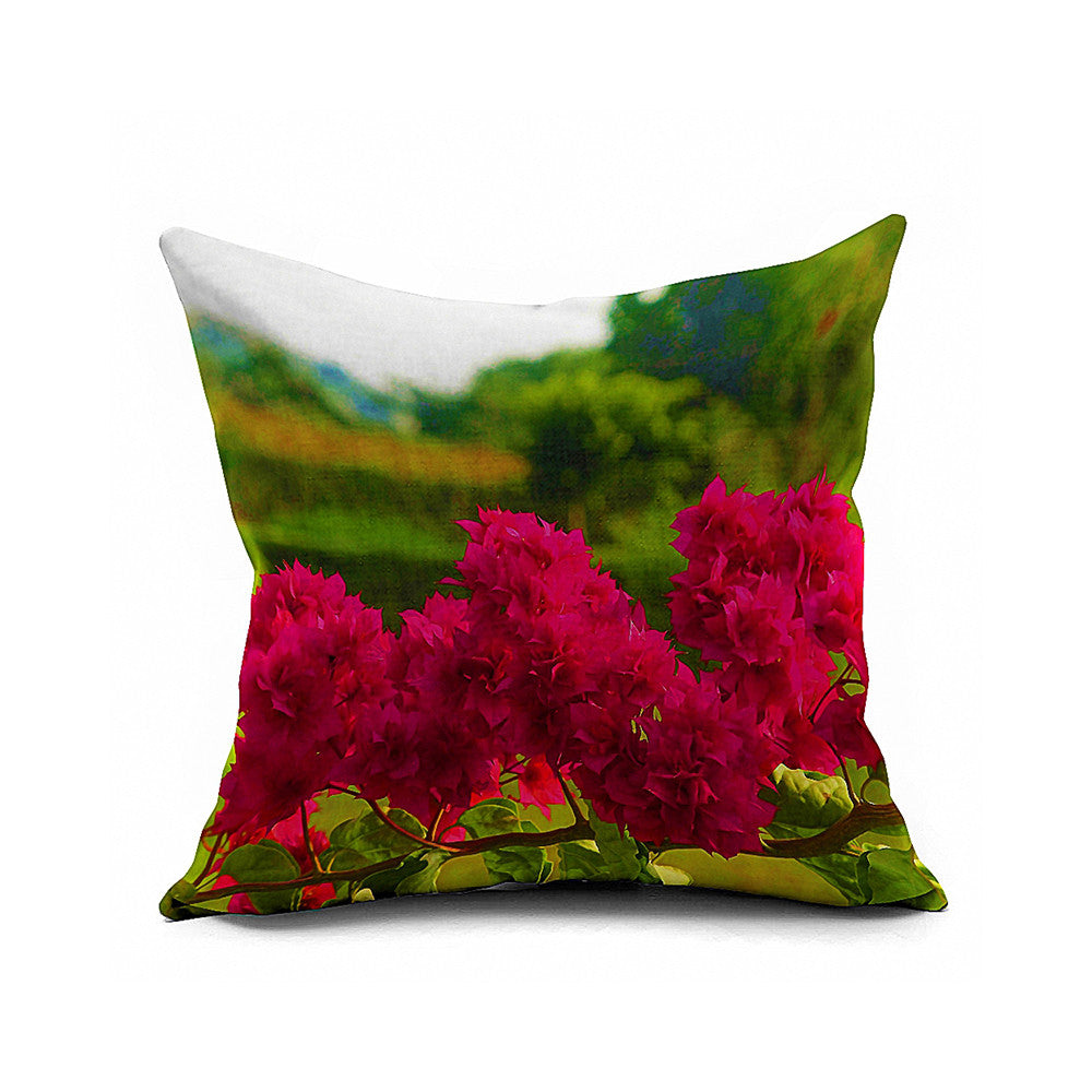 Cotton Flax Pillow Cushion Cover Flower   HD104 - Mega Save Wholesale & Retail