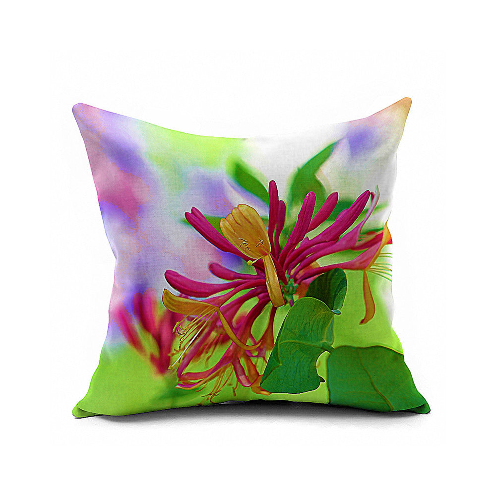 Cotton Flax Pillow Cushion Cover Flower   HD106 - Mega Save Wholesale & Retail