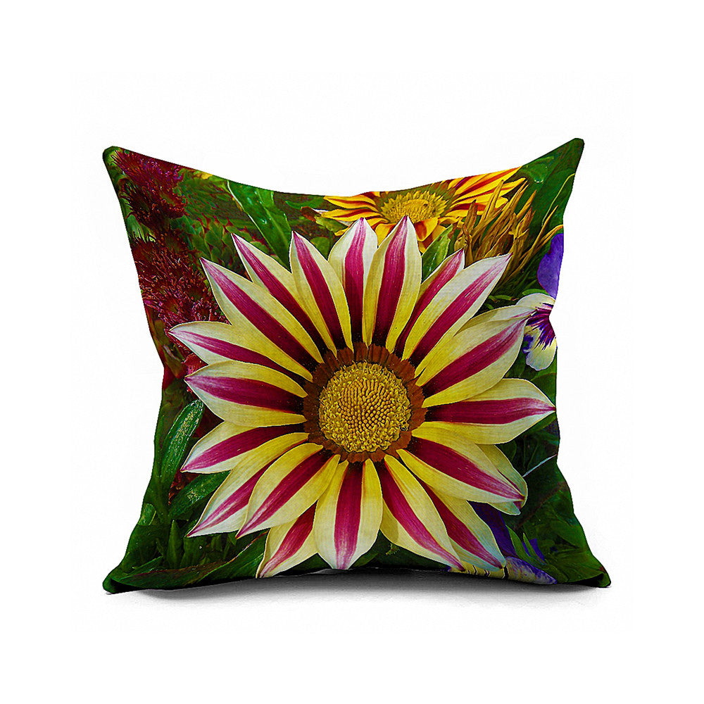Cotton Flax Pillow Cushion Cover Flower   HD110 - Mega Save Wholesale & Retail