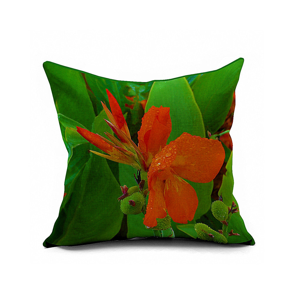 Cotton Flax Pillow Cushion Cover Flower   HD111 - Mega Save Wholesale & Retail