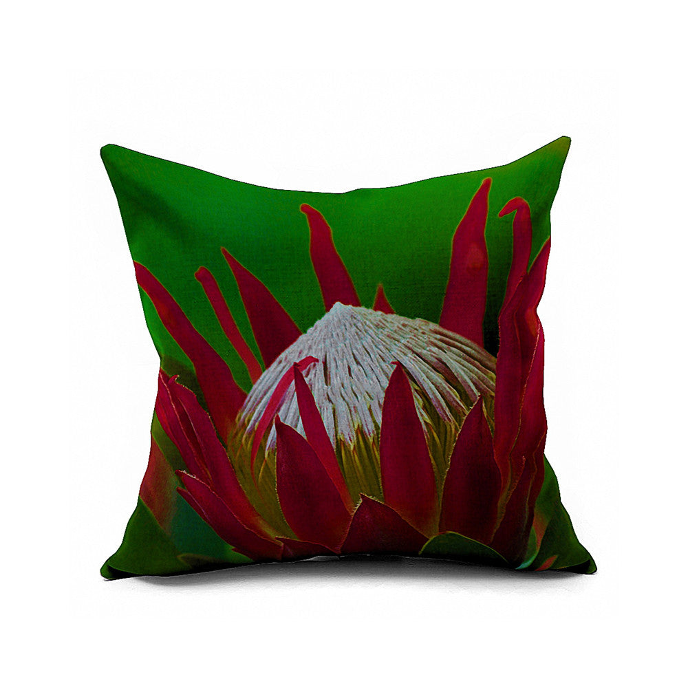 Cotton Flax Pillow Cushion Cover Flower   HD115 - Mega Save Wholesale & Retail