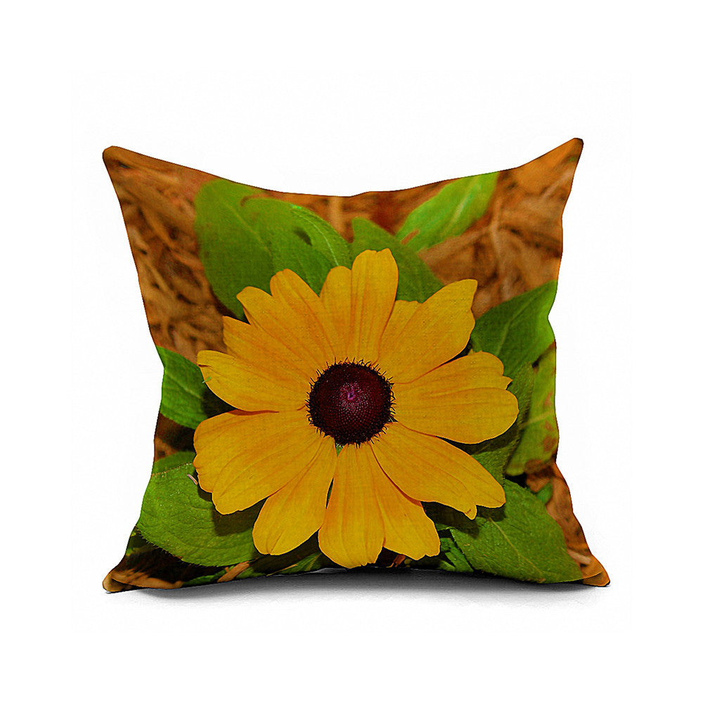 Cotton Flax Pillow Cushion Cover Flower   HD116 - Mega Save Wholesale & Retail