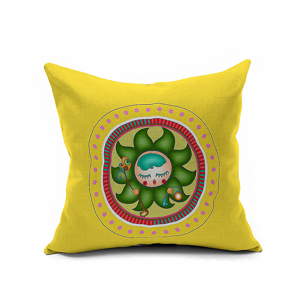 Cotton Flax Pillow Cushion Cover Flower   HD117 - Mega Save Wholesale & Retail