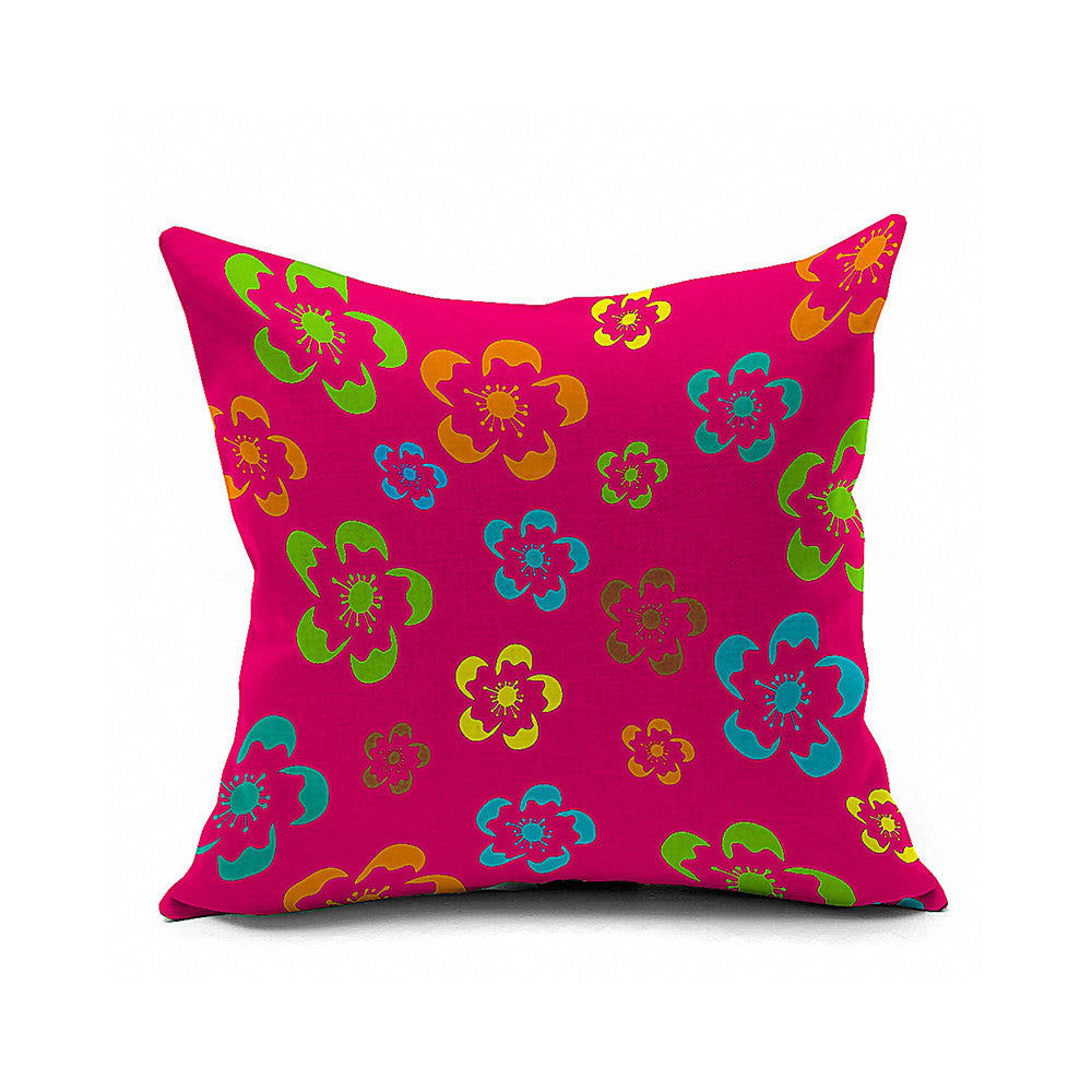 Cotton Flax Pillow Cushion Cover Flower   HD133 - Mega Save Wholesale & Retail