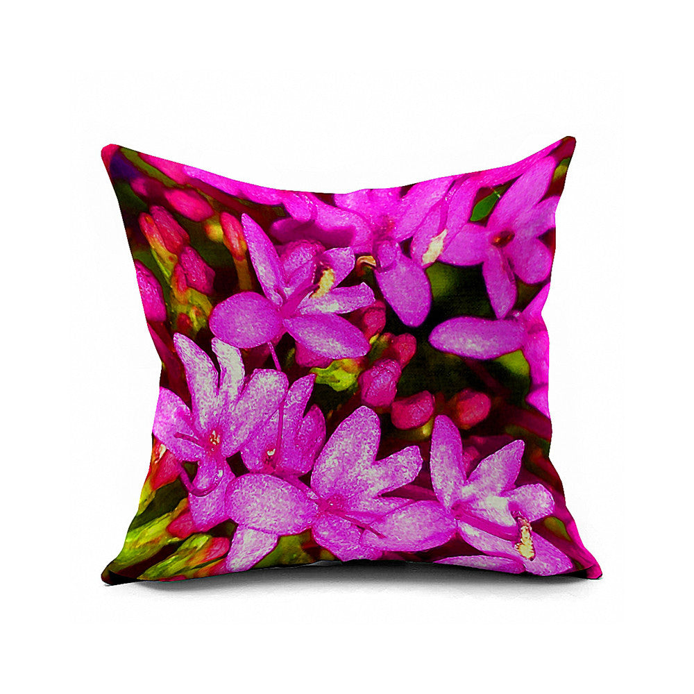 Cotton Flax Pillow Cushion Cover Flower   HD142 - Mega Save Wholesale & Retail