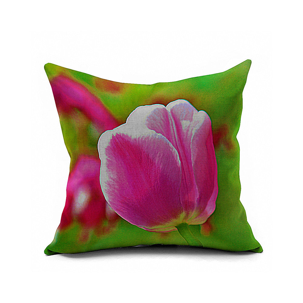 Cotton Flax Pillow Cushion Cover Flower   HD151 - Mega Save Wholesale & Retail