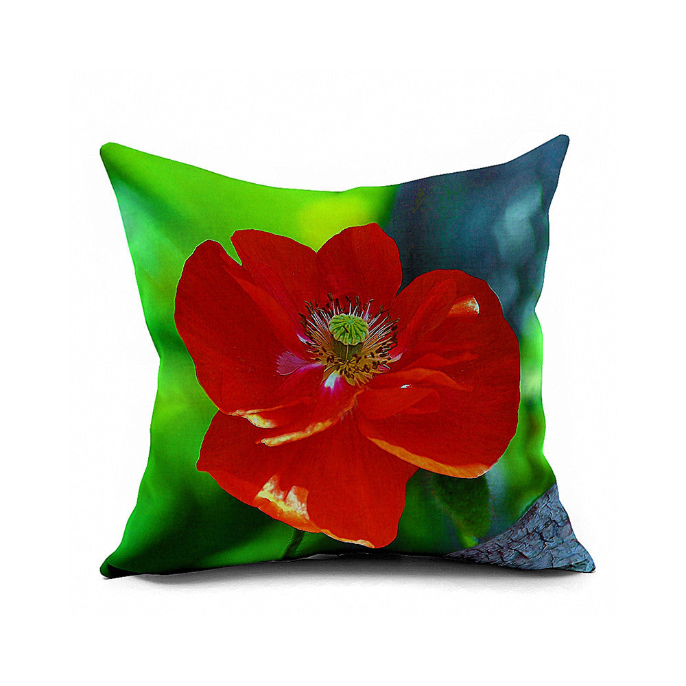 Cotton Flax Pillow Cushion Cover Flower   HD155 - Mega Save Wholesale & Retail