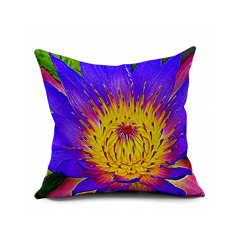Cotton Flax Pillow Cushion Cover Flower   HD176 - Mega Save Wholesale & Retail