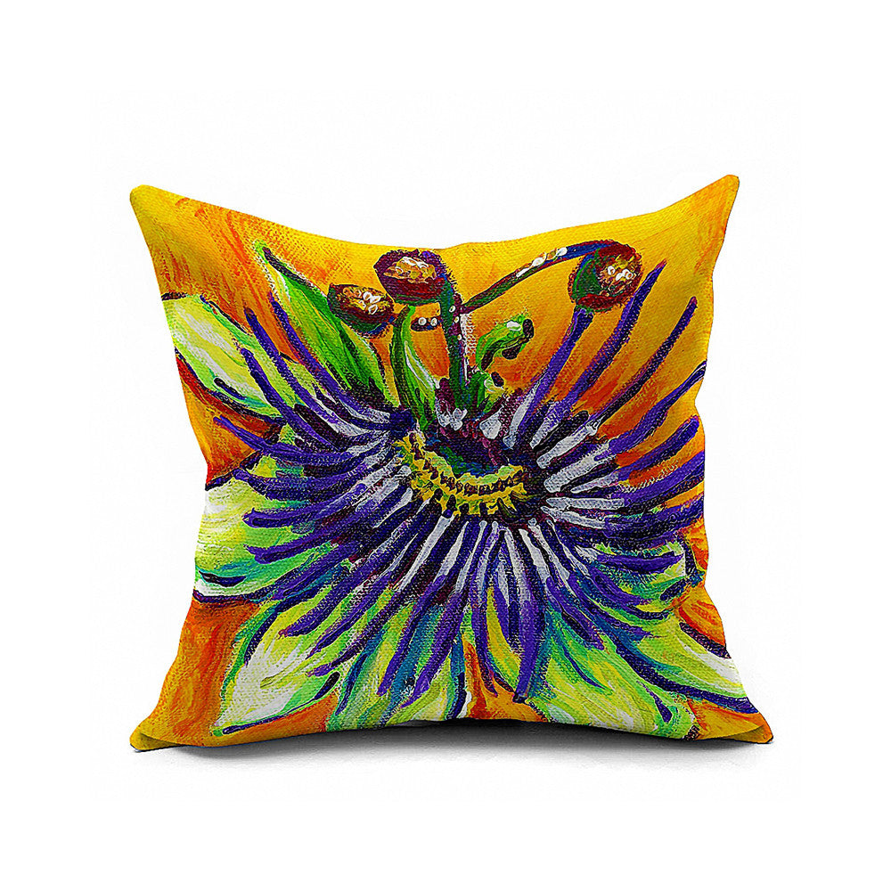 Cotton Flax Pillow Cushion Cover Flower   HD181 - Mega Save Wholesale & Retail