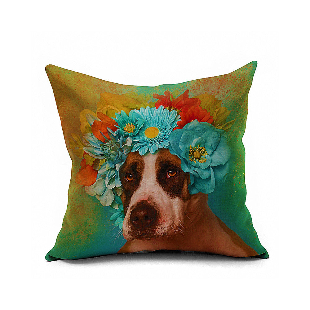 Cotton Flax Pillow Cushion Cover Flower   HD183 - Mega Save Wholesale & Retail