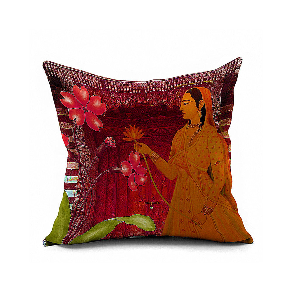 Cotton Flax Pillow Cushion Cover Flower   HD186 - Mega Save Wholesale & Retail