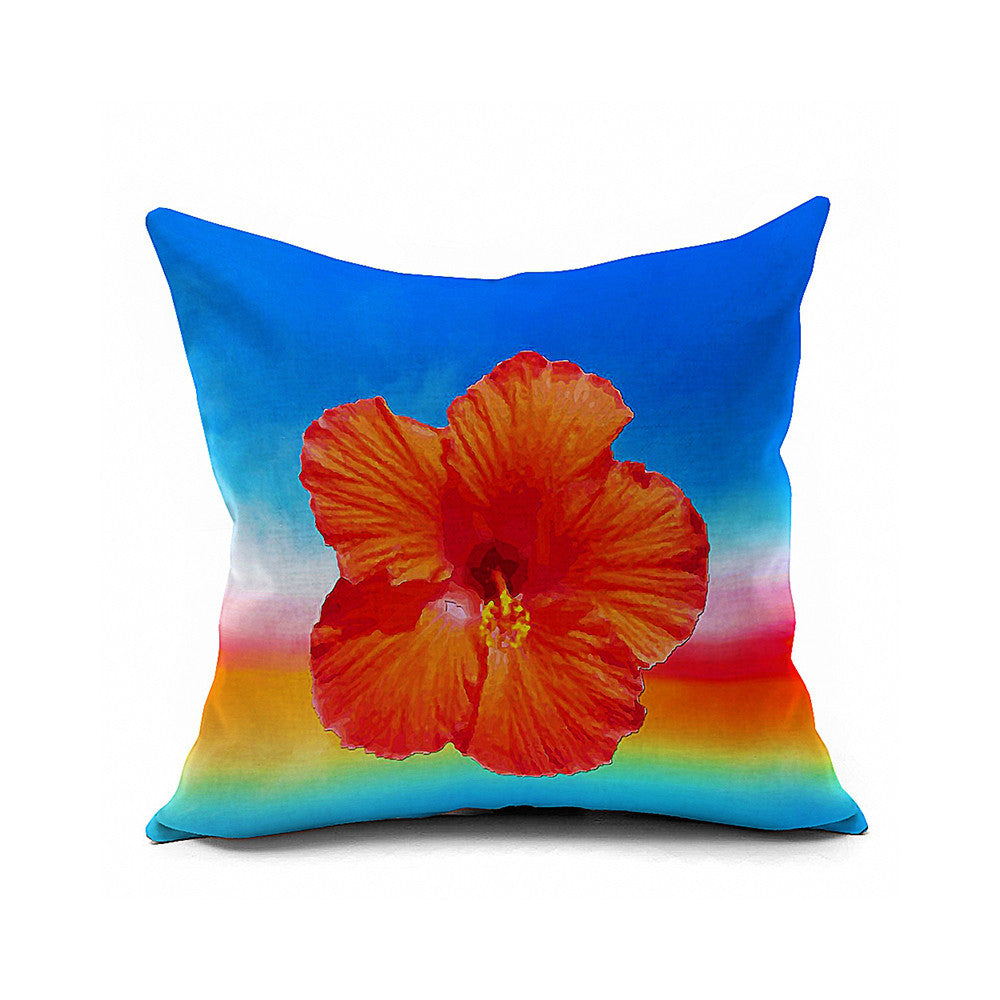 Cotton Flax Pillow Cushion Cover Flower   HD189 - Mega Save Wholesale & Retail