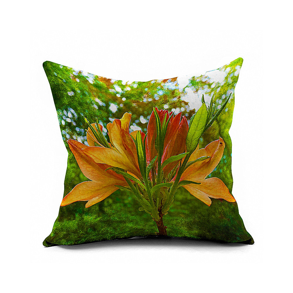 Cotton Flax Pillow Cushion Cover Flower   HD190 - Mega Save Wholesale & Retail