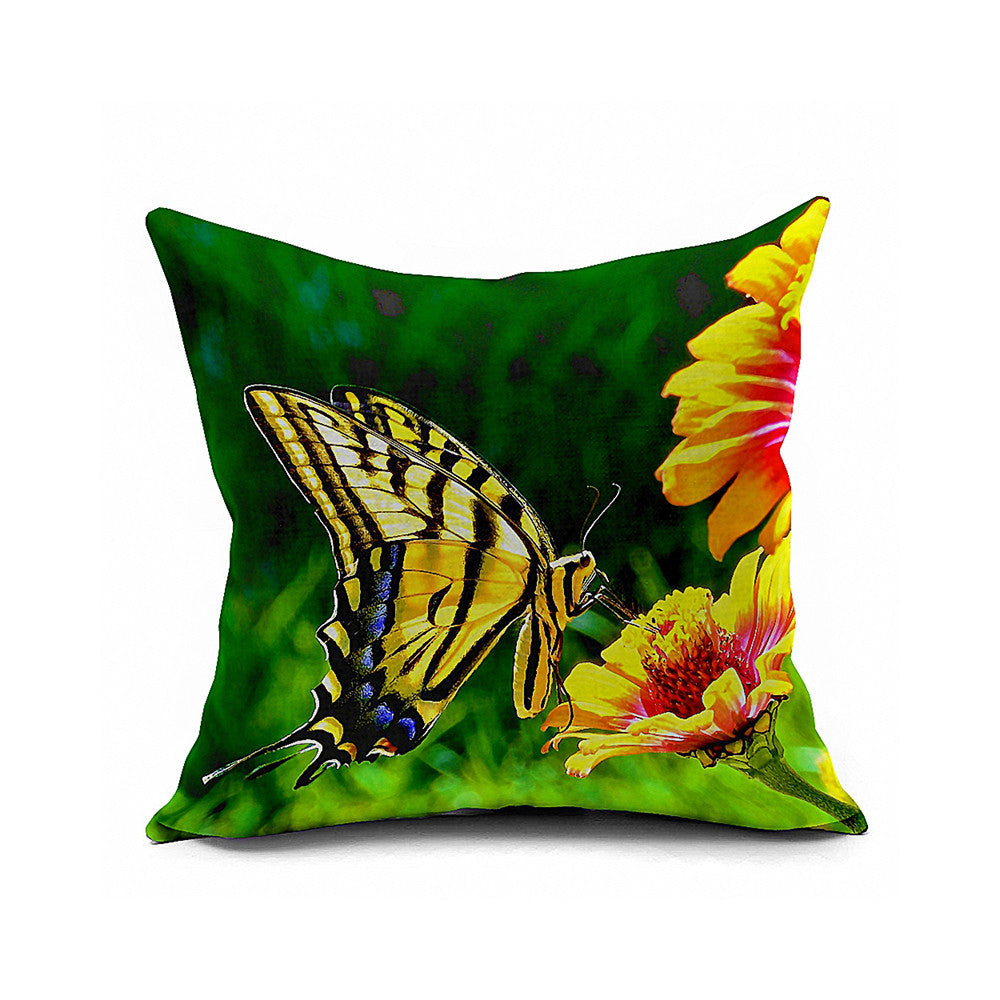 Cotton Flax Pillow Cushion Cover Flower   HD199 - Mega Save Wholesale & Retail