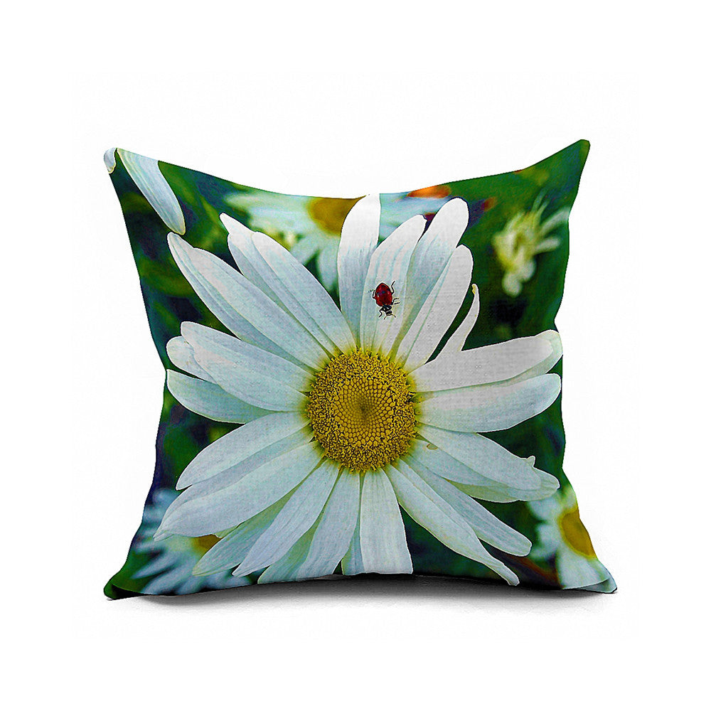 Cotton Flax Pillow Cushion Cover Flower   HD200 - Mega Save Wholesale & Retail