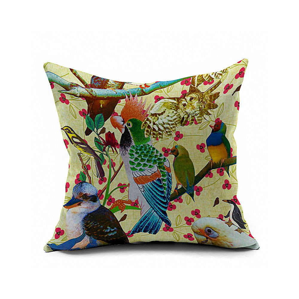 Cotton Flax Pillow Cushion Cover Flower Bird   HN013 - Mega Save Wholesale & Retail